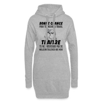 Départ Collègue Travail & Nouvel Emploi - Adieu - Sweat-shirt à capuche long Femme - gris chiné - Devant