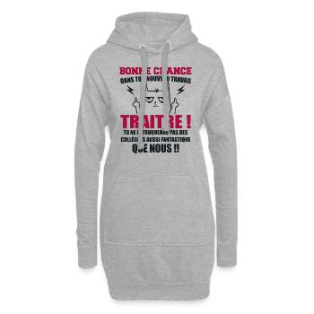 Départ Collègue Collègues Cadeau Traître Chat - Sweat-shirt à capuche long Femme - gris chiné - Devant
