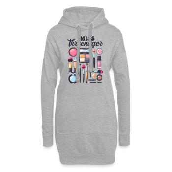 Miss Threenager Spa Make-up 3. Geburtstag Familie - Hoodie-Kleid - Grau meliert - Vorne
