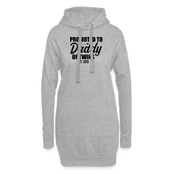 Promoted to Daddy of Twins 2026 Baby Announcement - Sweat-shirt à capuche long Femme - gris chiné - Devant