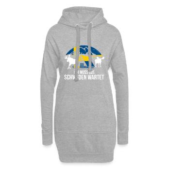 Ich Muss Los Schweden Wartet Schweden Geschenk - Hoodie-Kleid - Grau meliert - Vorne