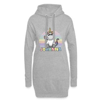 Johanna Nom de la licorne - Sweat-shirt à capuche long Femme - gris chiné - Devant