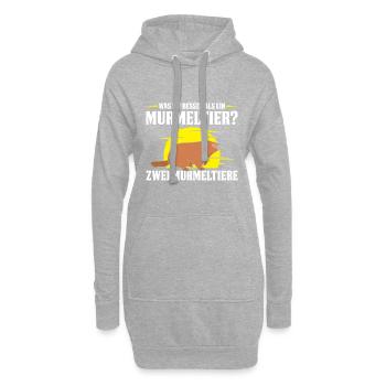 Was ist besser als ein Murmeltier? Zwei - Hoodie-Kleid - Grau meliert - Vorne
