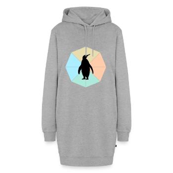 Pinguin - Hoodie-Kleid - Grau meliert - Vorne