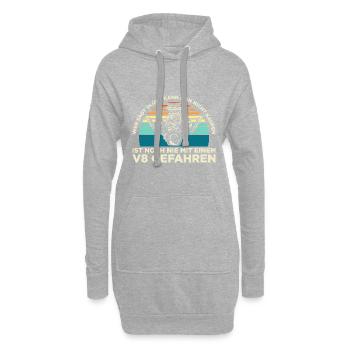 Wer sagt Glück kann man nicht kaufen V8 gefahren - Hoodie-Kleid - Grau meliert - Vorne