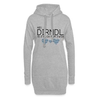 Mei Dirndl is z'kloa für zwoa - Bayern - Hoodie-Kleid - Grau meliert - Vorne