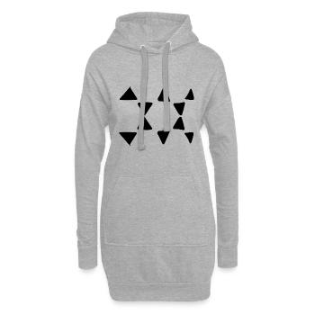 Motif triangulaire Formes triangulaires - Sweat-shirt à capuche long Femme - gris chiné - Devant