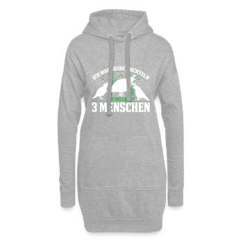 Ich Mag Meine Wachteln Und Vielleicht 3 Menschen - Hoodie-Kleid - Grau meliert - Vorne