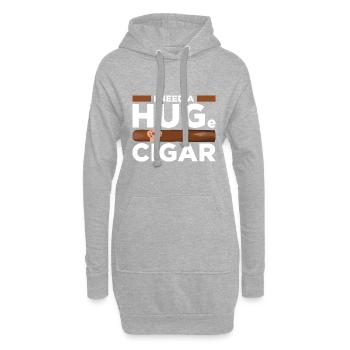 Zigarre Rauchen Für Zigarrenliebhaber Zigarrenrauc - Hoodie-Kleid - Grau meliert - Vorne