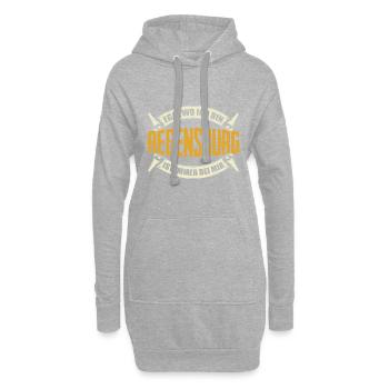 Egal Wo Ich Bin Regensburg Ist Immer Bei Mir Heima - Hoodie-Kleid - Grau meliert - Vorne