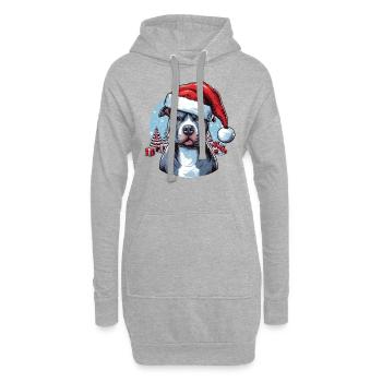 Pitbull Weihnachtsgeschenke - Hoodie-Kleid - Grau meliert - Vorne