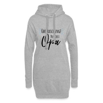 Überraschung, du wirst Opa! Geschenkidee für Baby - Hoodie-Kleid - Grau meliert - Vorne