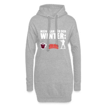 Mein Plan Für Den Winter: Biathlon Fan - Hoodie-Kleid - Grau meliert - Vorne