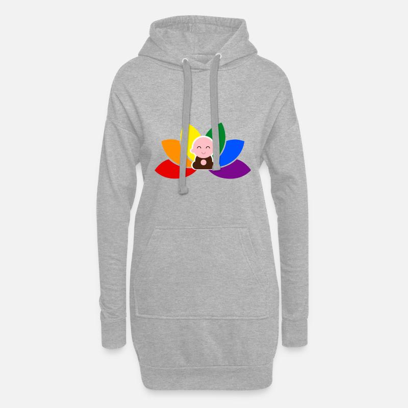 Little monk - Pride lotus - Hoodie-Kleid - Grau meliert