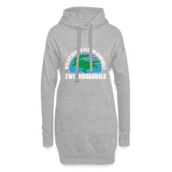 Was ist besser als ein Krokodil? Zwei Krokodile - Hoodie-Kleid - Grau meliert - Vorne