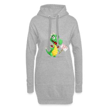 Bonne humeur dragon - Sweat-shirt à capuche long Femme - gris chiné - Devant