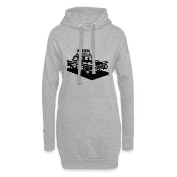 Vintage Pizza Taxi - Lieferservice Design - Hoodie-Kleid - Grau meliert - Vorne