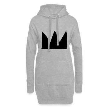 Symbole de la couronne Forme de roi - Sweat-shirt à capuche long Femme - gris chiné - Devant