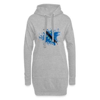 Bosnien bosnisches retro Design - Hoodie-Kleid - Grau meliert - Vorne