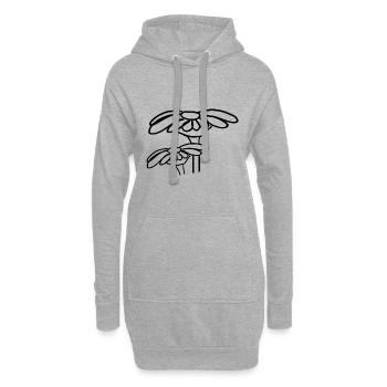 symbole fleur symbole fleurs végétales - Sweat-shirt à capuche long Femme - gris chiné - Devant