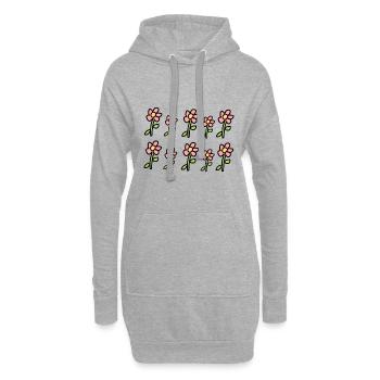 blumen muster pflanzen blume symbol rosa - Hoodie-Kleid - Grau meliert - Vorne