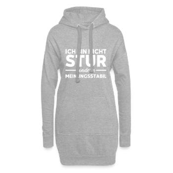 Ich bin nicht stur nur Meinungsstabil Spruch - Hoodie-Kleid - Grau meliert - Vorne