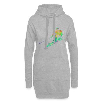 Skieur sports d'hiver vacances ski ski ski - Sweat-shirt à capuche long Femme - gris chiné - Devant