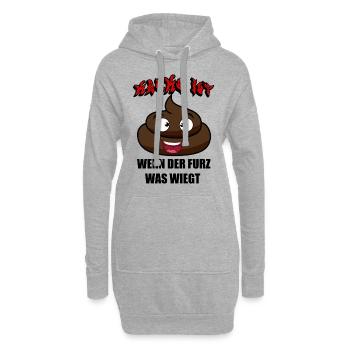 Kacke ist ein schwerer Furz - Hoodie-Kleid - Grau meliert - Vorne