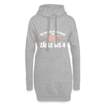 Ich Schließe Meine Augen Und Zähle Bis 4 - Hoodie-Kleid - Grau meliert - Vorne