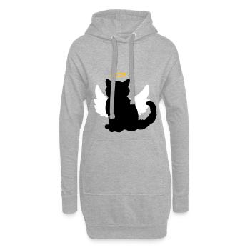 Babykatze / Engelskatze ♥ Angel Cat Kitten - Hoodie-Kleid - Grau meliert - Vorne