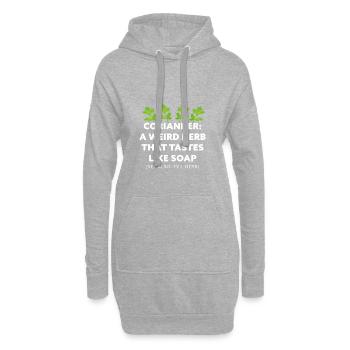 Koriander: Ein komisches Kraut, das nach Seifengeschenk schmeckt - Hoodie-Kleid - Grau meliert - Vorne