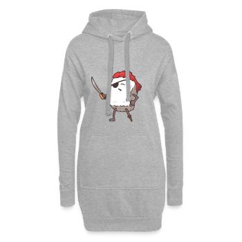 Sushi pirate drôle de mer reaper nourriture japonaise - Sweat-shirt à capuche long Femme - gris chiné - Devant