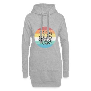 Tintenfisch - Hoodie-Kleid - Grau meliert - Vorne