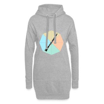 Klarinette - Hoodie-Kleid - Grau meliert - Vorne