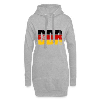 DDR rétro Allemagne - Sweat-shirt à capuche long Femme - gris chiné - Devant