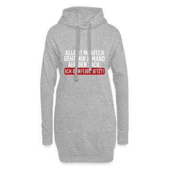 Alle 11 Minuten geht mir jemand auf den Sack - Hoodie-Kleid - Grau meliert - Vorne