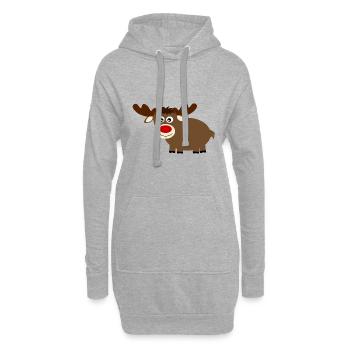 Rentier Elche cute Weihnachten lustige Geschenke - Hoodie-Kleid - Grau meliert - Vorne