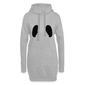 Flügel Symbol Engel - Hoodie-Kleid - Grau meliert - Vorne