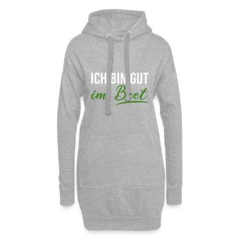 Ich bin gut im Beet lustige Gärtner Gartenarbeit - Hoodie-Kleid - Grau meliert - Vorne