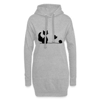 Ligne de laine pour chat animal animaux de compagnie animaux de compagnie - Sweat-shirt à capuche long Femme - gris chiné - Devant