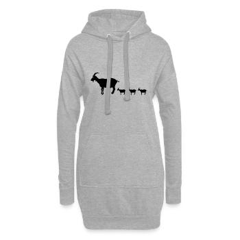 Chèvre chèvres chèvres chèvres drôles animaux de ferme - Sweat-shirt à capuche long Femme - gris chiné - Devant