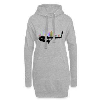 Saxophoniste - Sweat-shirt à capuche long Femme - gris chiné - Devant