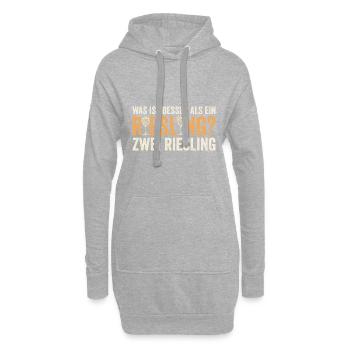 Was ist besser als ein Riesling? Zwei Riesling Gen - Hoodie-Kleid - Grau meliert - Vorne