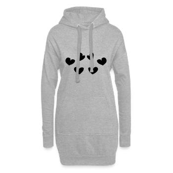 herzen formen muster symbol herz - Hoodie-Kleid - Grau meliert - Vorne