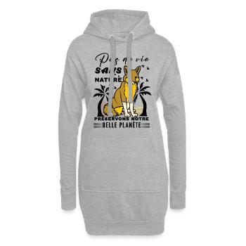 Pas de vie sans nature préservons notre belle... - Sweat-shirt à capuche long Femme - gris chiné - Devant