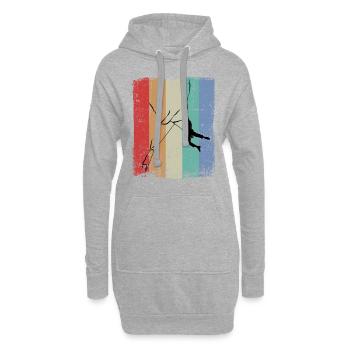 Vintage Bouldern Boulderer Klettern Kletterer - Hoodie-Kleid - Grau meliert - Vorne