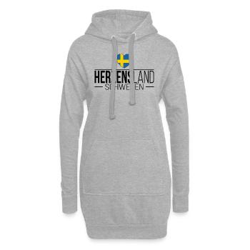 Herzensland Schweden Skandinavien Urlaub Reise - Hoodie-Kleid - Grau meliert - Vorne