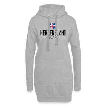 Herzensland Island Skandinavien Urlaub Reise - Hoodie-Kleid - Grau meliert - Vorne