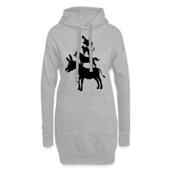Musiciens de Brême музыканты 04 1c Бременские - Sweat-shirt à capuche long Femme - gris chiné - Devant