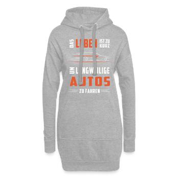 Keine langweiligen Autos - Hoodie-Kleid - Grau meliert - Vorne